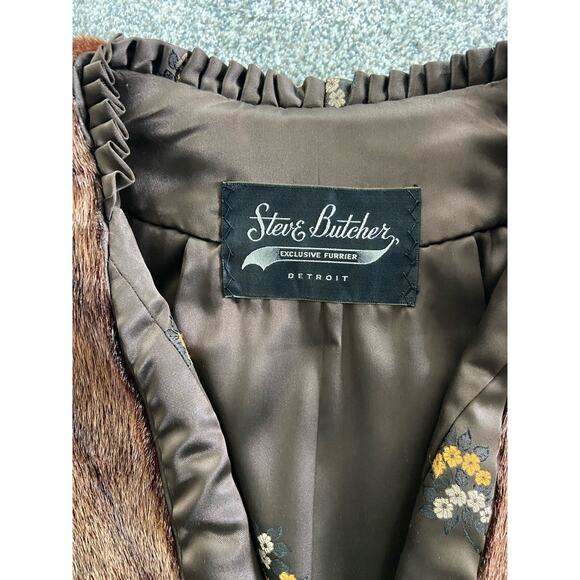 Steve Butcher Vintage Brown Beaver Shawl Cape 1950’s Made In Detroit - Picture 5 of 6